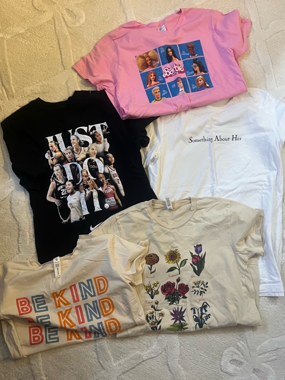 Barbie Pink Graphic Tee with Multi-Color Portrait Grid